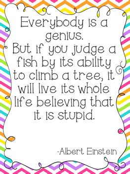 Einstein's Fish Quote Poster Version 2 by Senorita Creativa | TpT