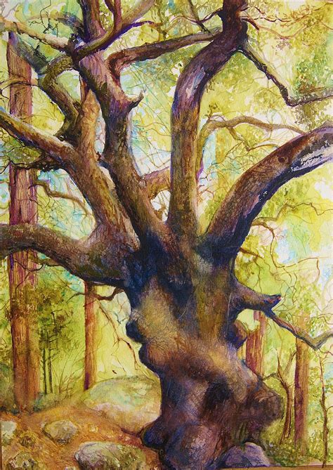 Oak Tree painting original watercolor | Etsy | Tree painting, Original paintings, Original ...