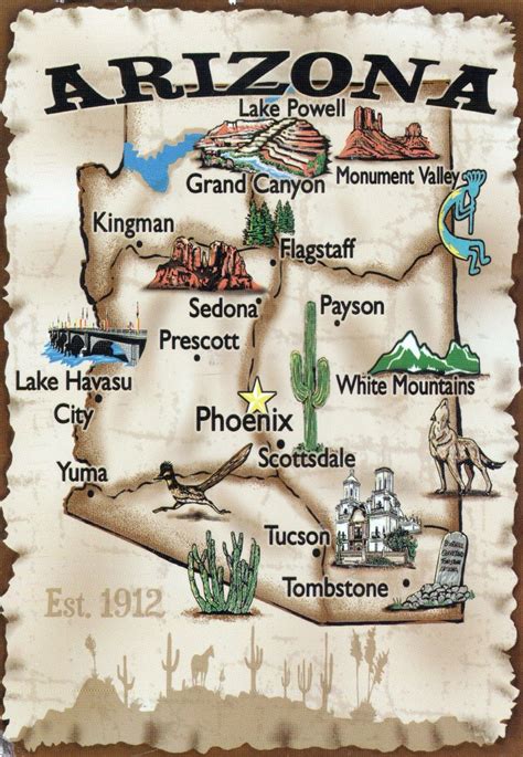 Arizona Map With Tourist Attractions