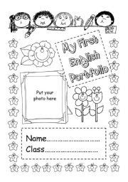 My first English portfolio - cover - ESL worksheet by helen_vin