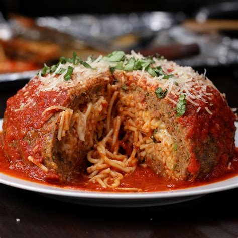 Giant Spaghetti-Stuffed Meatball Recipe by Tasty