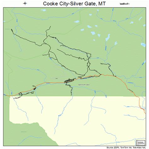 Cooke City-Silver Gate Montana Street Map 3017359