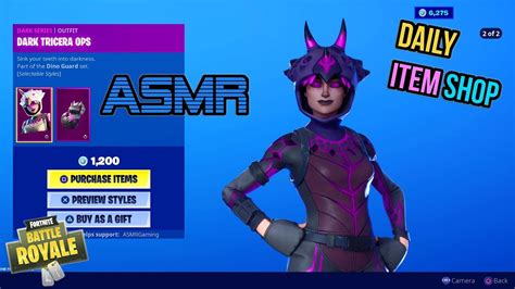 ASMR | Fortnite NEW Dark Dinosaur Skins! Daily Item Shop Update 🎮🎧 ...