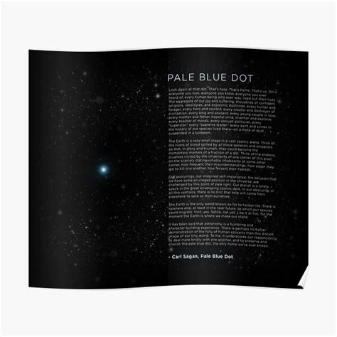 "Carl Sagan's - Pale Blue Dot Speech" Poster for Sale by BrianSmith84 | Redbubble