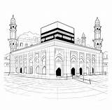 Coloring Kaaba Makkah Pages Saudi Arabia Islam Around Colouring Kids  sketch template