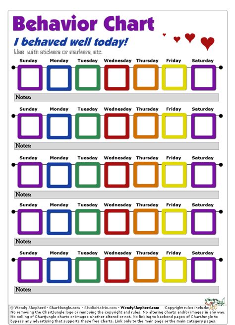 Printable Behavior Charts