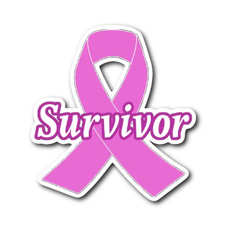 Pink Ribbon Survivor Sticker – Combat Breast Cancer