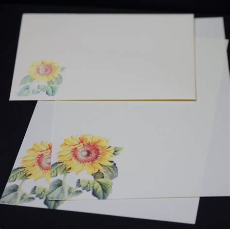 Sunflower Fine Stationery Set Writing Set Hand Written - Etsy