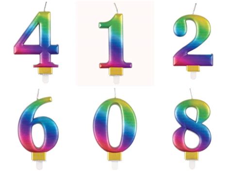 Rainbow Number Birthday Candle Number Candles - Etsy UK