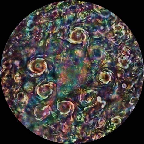 Juno probe captures Jupiter’s polar cyclones in all their psychedelic ...