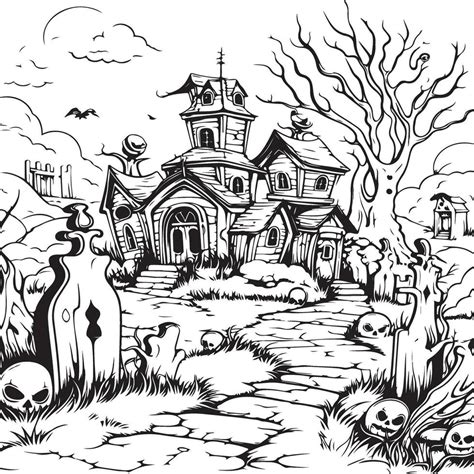 Halloween at Graveyard 30748975 Vector Art at Vecteezy