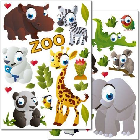 the zoo animals stickers are on display