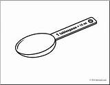 Clip Art Measuring Spoons Tablespoon coloring Page – Abcteach sketch template