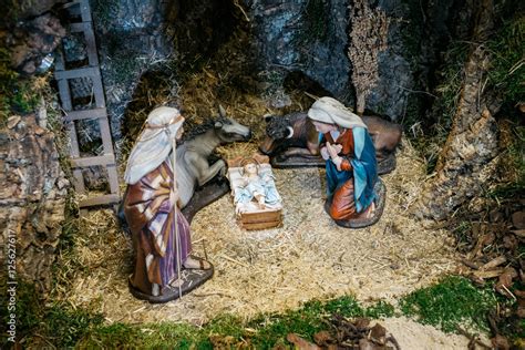 Nativity scene figurines Stock Photo | Adobe Stock