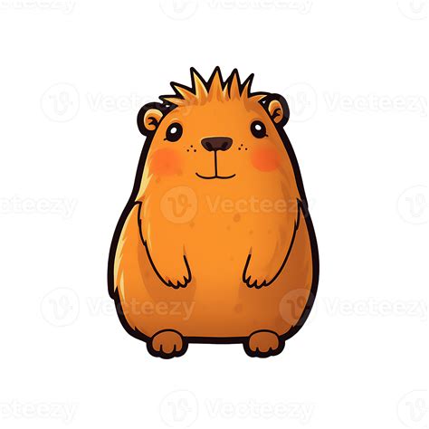 cute capybara, cartoon on transparent background, 24822689 PNG