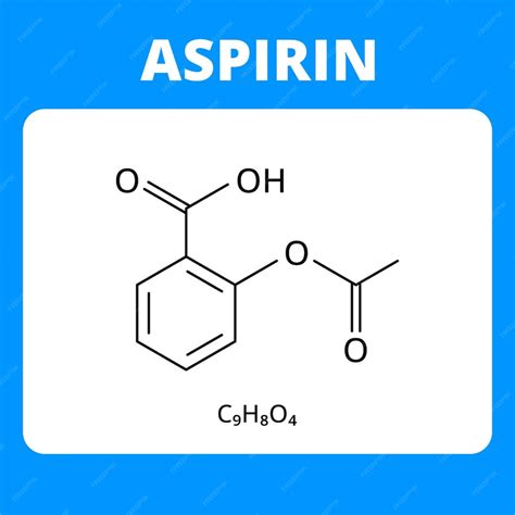 Premium Vector | Aspirin chemistry chemical formula structure vector