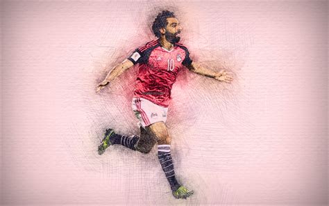 Download wallpapers Mohamed Salah, 4k, Egyptian football team, artwork ...