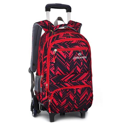 25L Teenager 6 Wheels Detachable Travel Trolley Luggage Backpack ...