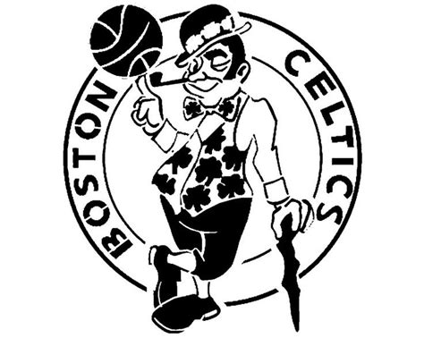 a black and white image of a basketball player with the words boston ...