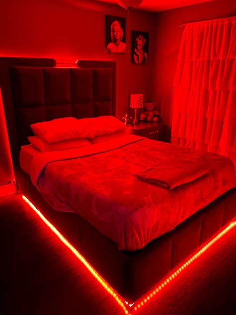 Bedroom Aesthetic Bedroom Red Led Lights - img-Abena