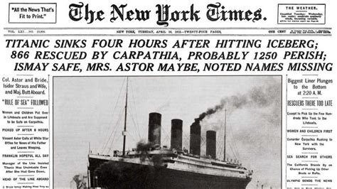 Titanic 1912 Newspaper