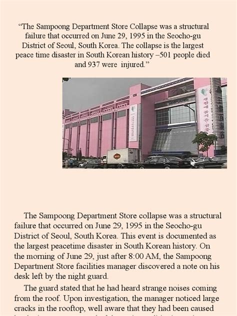 The Sampoong Department Store Collapse | PDF | Civil Engineering | Economic Sectors