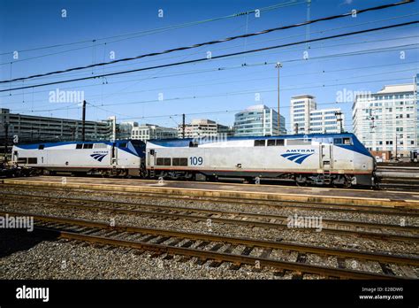 Amtrak P42DC Locomotives No 1 & 109 approaching Union Station ...