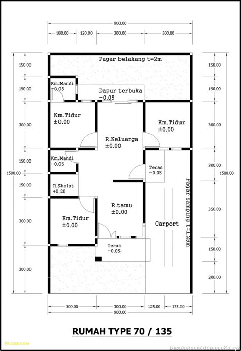 Desain Rumah 6x12 3 Kamar - Homecare24