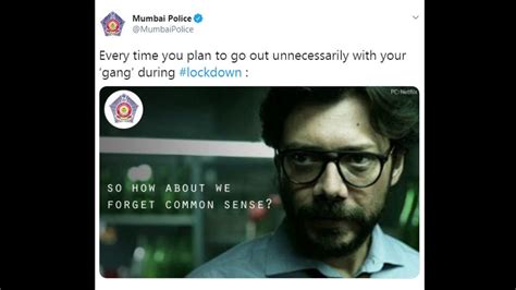 Mumbai police lauded for sassing lockdown violaters with this quote from the Professor from ...