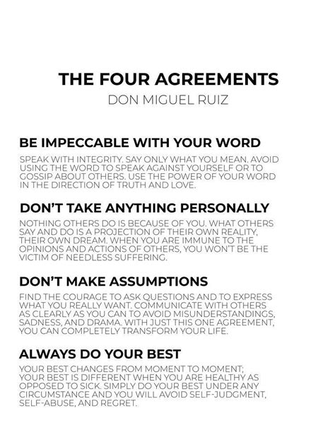 the four agreements Poster | 1000 | The four agreements, Words ...