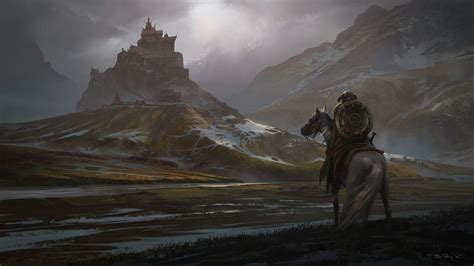 The Elder Scrolls V: Skyrim, Whiterun, Snow, Mountains, Horse, Sword ...