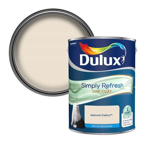 Dulux Simply Refresh One Coat Matt Emulsion Paint - Natural Calico - 5L ...