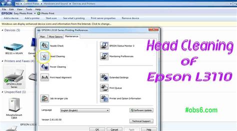 Head Cleaning Of Epson L3110 Multifunction InkTank Printer - Obs6.com