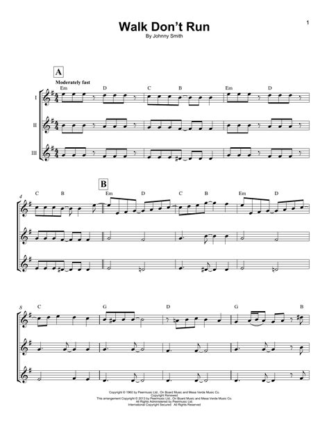 Walk Don't Run by The Ventures Sheet Music for Ukulele Ensemble at ...