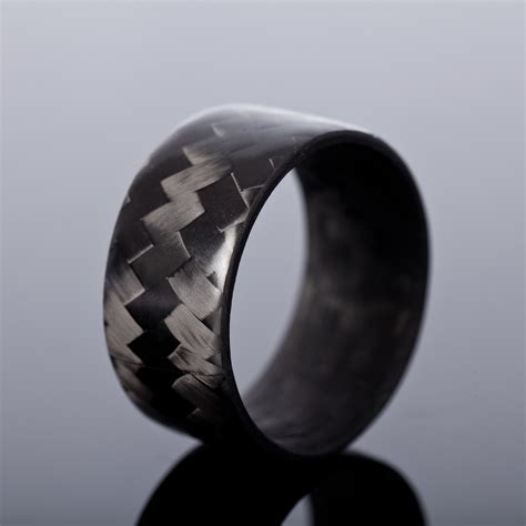 Pure Carbon Fiber Ring // Diagonal Gloss (Size 6) - KO Kreations - Touch of Modern