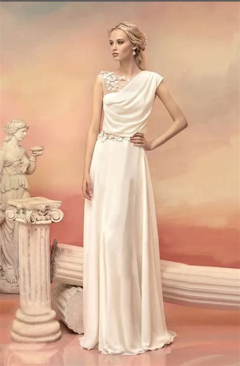 Greek Goddess Party Dresses Formal Dresses White Long Evening Dress Tulle Flower Chiffon Formal ...