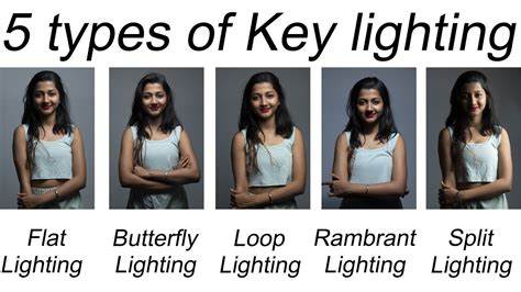 5 types of key lighting for portrait studio lighting - YouTube