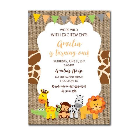 Free Printable Editable PDF Birthday Party Invitation DIY - Safari ...