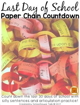 {FREE} Last Day of School Paper Chain Countdown by Schoolhouse Talk