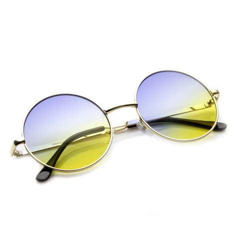 Retro Indie Hippie Round Rainbow Lens Suglasses - zeroUV