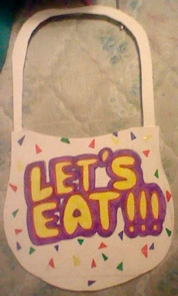 Chica the Chicken 'Let's Eat!' Homemade Bib by MangleOfThe9thRune on DeviantArt