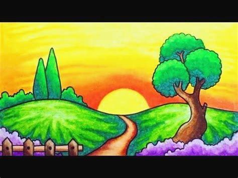 How To Draw A Hill Scenery - Drawing Easy