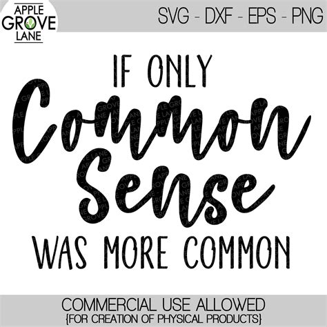 Common Sense Svg Sarcastic SVG Humor Svg Common Sense - Etsy Canada