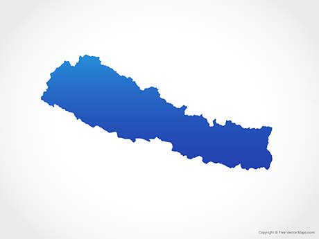 Printable Vector Map of Nepal - Blue | Free Vector Maps