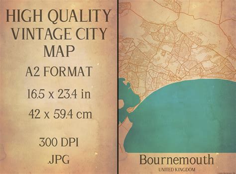 Vintage Map Bournemouth UK Graphic by Mappingz · Creative Fabrica