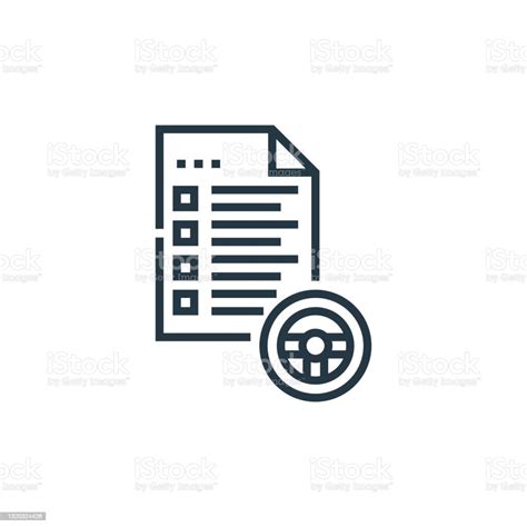 Driving Test Icon Vector From Driving School Concept Thin Line ...