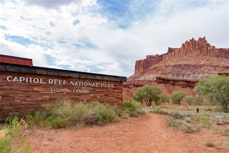 Sign of the Capitol Reef National Park Visitor Center Stock Photo - Image of torrey, outdoor ...