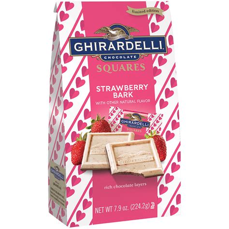 Ghirardelli Chocolate Squares Valentine Strawberry Bark Chocolate Limited Edition, 7.9 Oz ...