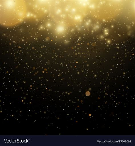 Abstract gold bokeh with black background glitter Vector Image