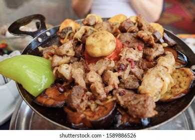 Traditional Azerbaijan Cuisine Food Restaurant Woman Stock Photo ...